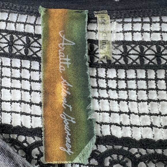 Aratta Silent Journey Distressed Long Sleeve Top XL Cuff Sleeve Bohemian Top - Picture 3 of 11